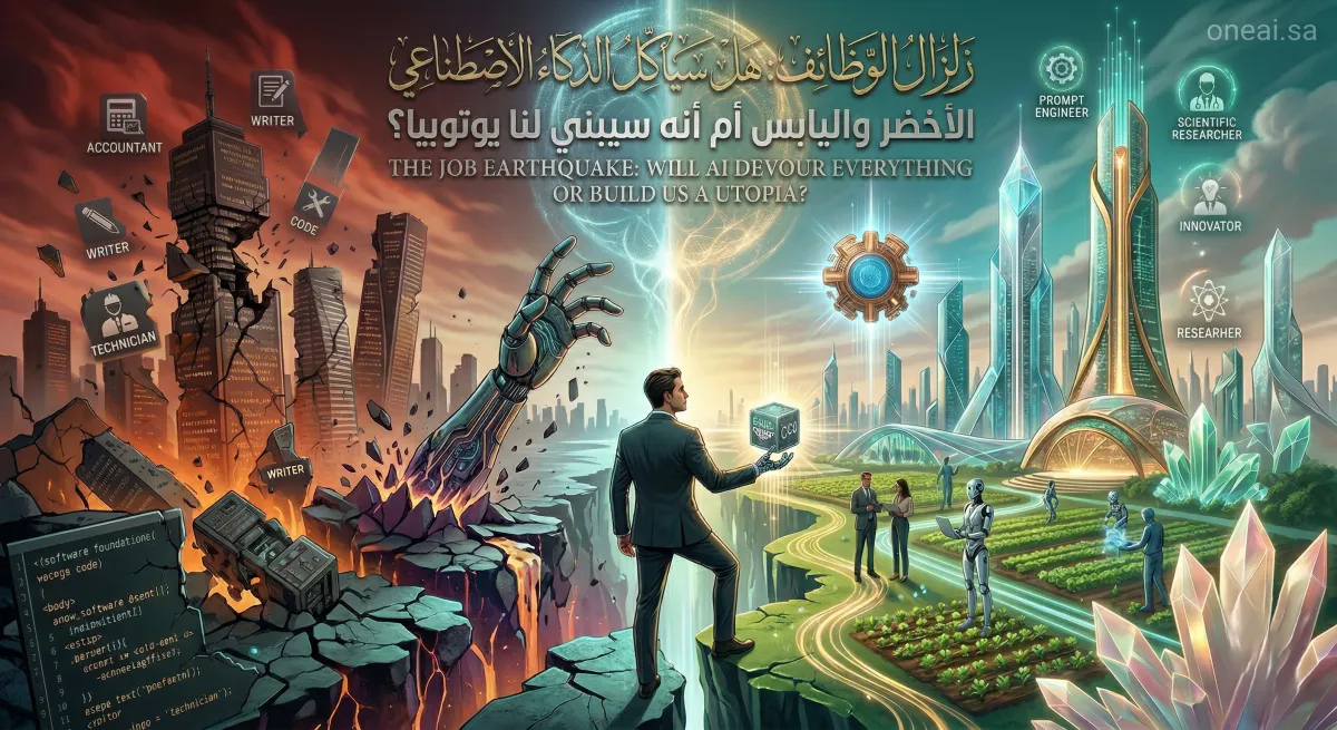 زلزال الوظائف: هل سيأكل الذكاء الاصطناعي الأخضر واليابس أم أنه سيبني لنا الجنة؟